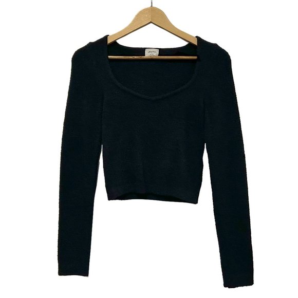 Aritzia Wilfred Free Hush Knit Sweetheart Sweater, Black, Small - Picture 2 of 3